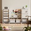 Kids Toy Storage Organizer 8 storage cabinet Removable Toy Bins, 4-Tier Book organizers Storage and 2 cabinet storage