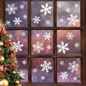 135Pcs Christmas Window Clings Snowflakes Window Decals Static Window Stickers for Christmas Decorations Windows Décor Ornaments Xmas Party Supplies T