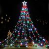 Outdoor Christmas Lights 344 LED Christmas Star Lights with 9 Strands 11.9ft Waterfall Tree Lights, 8 Modes