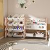 Kids Toy Storage Organizer, Toy Organizer with 2 Tier Bookshelf, Toy Storage with Shelf and 12 Toy Bins, Kids Bookshelf and Toy Storage for Playroom