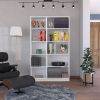 Kenyon 2 Piece Home Bookcase set, 42" Wide with 10 Shelves, Living Room Set White