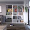Luetz 3 Piece Home Bookcase set, 67" Wide with 15 Shelves , Living Room Set Set White