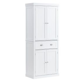 VEVOR 72" Kitchen Pantry Storage Cabinet, Freestanding Utility Cabinets with Doors, Drawer and 3 Adjustable Shelves