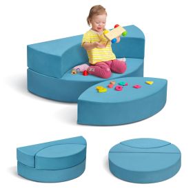Modular Kids Play Couch, Toddler Furniture Lounger Sofa ,Blue