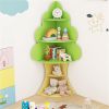 5-Tier Green Tree-Shaped Kids Bookshelf (3+ Years) - 19"x19"x52" Corner Design (Space-Saving), Stores Books/Toys/Decor