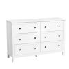 VEVOR 6 Drawer Dresser, Wooden Chest of Drawers with Sliding and Anti-tip Device, Retro Minimalist Dresser Chest