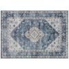 HOMCOM 8x10 Area Rug, Vintage Washable Rug, Non-Slip Floor Carpet for Living Room, Bedroom, Dining Room, Blue