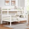 Twin over Full Bunk Bed with Thick Posts,Wooden Bunk Bed with High Guardrail and Ladder for Kids, Teens, Dorm Rooms, and Guest Rooms