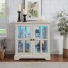 LED Curio Display Cabinet,Antique Display Cabinet with Adjustable Shelves