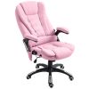 6 Point Vibrating Massage Home Office Chair High Back Executive Chair with Reclining Back, Swivel Wheels, Pink