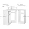 L-Shaped Computer Desk with Monitor Stand, Home Office Corner Desk Study Workstation for Small Space, White