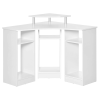 L-Shaped Computer Desk with Monitor Stand, Home Office Corner Desk Study Workstation for Small Space, White