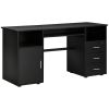 Computer Desk with Keyboard Tray and Drawers, Writing Desk, Home Office Workstation, Black