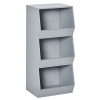 Kids Storage Cabinet 3 Shelves Anti-toppling Toy Storage Organizer Children Bookcase Book Rack for Children's Play Room/Bedroom, Grey