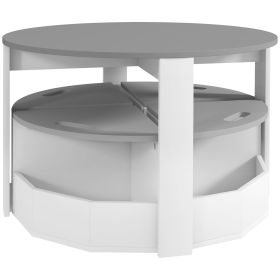 5 Piece Kids Table and Chair Set with Storage for Kids Room, Grey