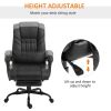 6-Point Vibration Massage Chair, Height Adjustable Reclining Computer Chair with Retractable Footrest, Black