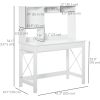 Computer Desk with Hutch, Home Office Study Table with Storage for Writing, Work, Workstation, White