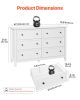 VEVOR 6 Drawer Dresser, Wooden Chest of Drawers with Sliding and Anti-tip Device, Retro Minimalist Dresser Chest
