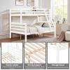 Twin over Full Bunk Bed with Thick Posts,Wooden Bunk Bed with High Guardrail and Ladder for Kids, Teens, Dorm Rooms, and Guest Rooms