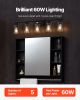 VEVOR 5-Light Bathroom Vanity Lights, 37.1-Inch, Modern Light Fixtures Above Mirror with Clear Glass Shade, 60W, Wall Lighting for Living Room