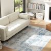 HOMCOM Area Rug 4x6, Machine Washable Rug, Non-Slip Modern Abstract Floor Carpet for Living Room, Bedroom, Dining Room, Blue