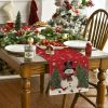 Snowman Christmas Birds Trees Table Runner