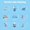 9 Sheets Christmas Window Clings Blue Theme Santa Claus Reindeer Snowman Snowflake Pattern Window Decal Reusable Double Sided Static Stickers for Holi