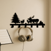 "Farmhouse Rustic Animal Coat Hook Rack – Wall-Mounted Tree Branch Design with Black Puppy