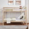 Twin over Twin Bunk Bed with Ladder,Wooden Bunk Bed with High Guardrail and Ladder for Kids, Teens, Dorm Rooms, and Guest Rooms,No Box Spring Needed