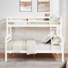 Twin over Full Bunk Bed with Thick Posts,Wooden Bunk Bed with High Guardrail and Ladder for Kids, Teens, Dorm Rooms, and Guest Rooms
