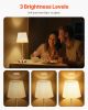 VEVOR Cordless Table Lamp, 5200mAh Built-in Rechargeable Battery Desk Lamp, 3-Level Brightness, Fabric Shade, 2700-3000K Color Temperature