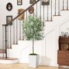 Artificial Olive Tree 6FT with Pot and Moss, Artificial Plants for Home Office Decor
