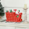 HOMCOM Wooden Christmas Advent Calendar with 24 Countdown Drawers, Reusable Holiday Decor Xmas Gift for Kids Adults, Red