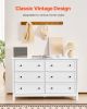 VEVOR 6 Drawer Dresser, Wooden Chest of Drawers with Sliding and Anti-tip Device, Retro Minimalist Dresser Chest