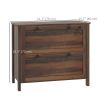 2 Drawer File Cabinet, Lockable Filing Cabinet with Adjustable Hanging Bar for Letter, A4 and Legal Size, Brown