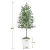 Artificial Olive Tree 8FT with Pot and Moss, Artificial Plants for Home Office Decor