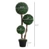 HOMCOM 3ft Artificial Boxwood Topiary Tree in Pot Indoor Outdoor Decor for Home Office Living Room