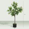 HOMCOM Potted Fake Plant, Lifelike Laurel Artificial Tree with 345 PEVA Leaves for Home Decor, Green