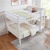 Full over Full Bunk Bed with Thick Posts,Wooden Bunk Bed with High Guardrail and Ladder for Kids, Teens, Dorm Rooms, and Guest Rooms