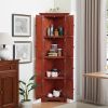 4-Tier 72" Corner Kitchen Pantry Storage Cabinet with 8 Doors Tall Storage Cabinet, Corner Cabinet and Shelves