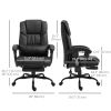 6-Point Vibration Massage Chair, Height Adjustable Reclining Computer Chair with Retractable Footrest, Black