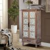 55.12'' Tall Tower Storage Cabinet - Rustic Wood Sideboard Pantry Cabinet - Versatile Buffet Cabinet with Storage for Home Decor and Organization chic