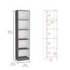 Kenyon 2 Piece Home Bookcase set, 42" Wide with 10 Shelves, Living Room Set Matt Gray / White