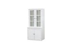 75.25'' Tall Display Cabinet with Double Glass Doors, Traditional Style China Cabinet Hutch Cabinet for Hallways Living Room, Kitchen, Home