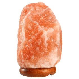 Salt Lamp Crystal Rock Salt Lamp with Dimmer Switch Hand Carved Table Lamps Night Light with Wood Base (Option: US)