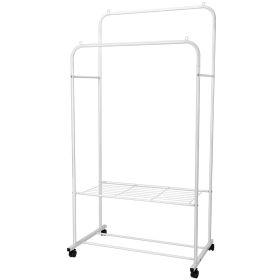 Garment Hanging Rack Clothing Hanging Rail Pillow Shoe Display Organizer Stand Rolling Wheel Clothes Organizer (Option: GarmentHangingRack)