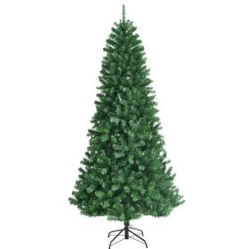 6/7/8 Feet Artificial Christmas Tree with Remote-controlled Color-changing LED Lights (size: 8 ft)
