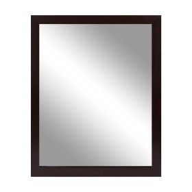 Wall Mount Mirror 11.8x15.7Inch Wood-Like Frame Rectangle Modern Hanging Mirror for Bathroom Bedroom Living Room (Color: Black, size: 30 x 40cm)