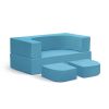 4PCS Modular Kids Play Couch Filled with 100% 28D Sponge,Toddler Nugget Convertible Couch