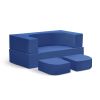 4PCS Modular Kids Play Couch Filled with 100% 28D Sponge,Toddler Nugget Convertible Couch
